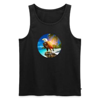 Eagle at Eagle Beach Aruba Summer Vacation - Men's Premium Organic Tank Top - black - Front - AI Model Male 178 light (178cm)