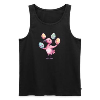 Flamingo Ostereier Jonglage Festlich - Männer Premium Bio Tank Top - Schwarz - Vorne - AI Model Male 178 light (178cm)