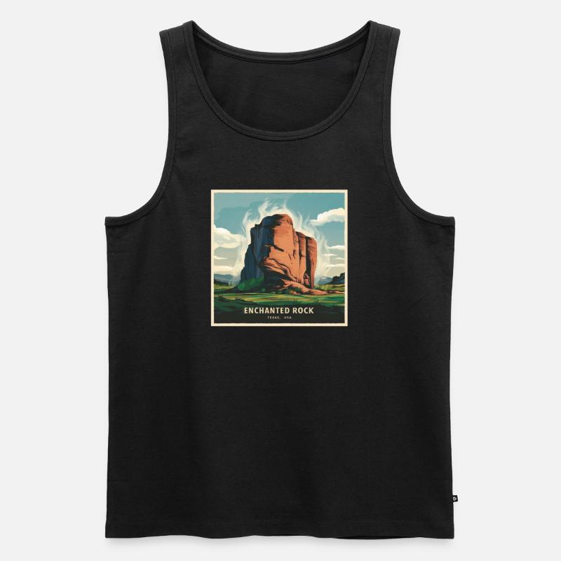 Enchanted Rock Texas Berge Landschaft - Männer Premium Bio Tank Top - Schwarz