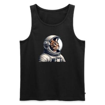 Bengal Cat Astronaut Space Adventure - Men's Premium Organic Tank Top - black - Front - AI Model Male 178 light (178cm)