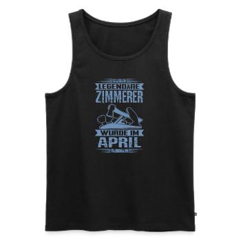 Zimmerer Geburtstag April - Männer Premium Bio Tank Top - Schwarz - Vorne - Michal (187cm)