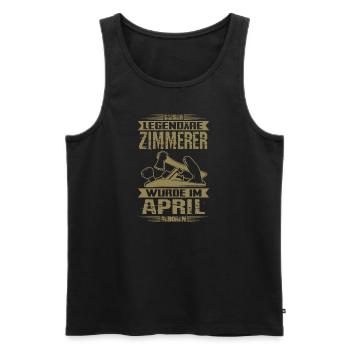 Zimmerer Geburtstag April - Männer Premium Bio Tank Top - Schwarz - Vorne - Michal (187cm)