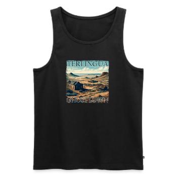 Texas Ghost Town Terlingua Desert Lost Grunge - Männer Premium Bio Tank Top - Schwarz - Vorne - Michal (187cm)