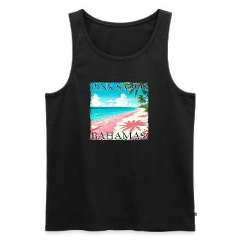 Bahamas Pink Sands Grunge Look - Männer Premium Bio Tank Top - Schwarz - Vorne - Michal (187cm)