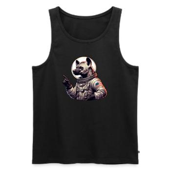 Hyäne Astronaut Weltraum Abenteuer - Männer Premium Bio Tank Top - Schwarz - Vorne - Michal (187cm)