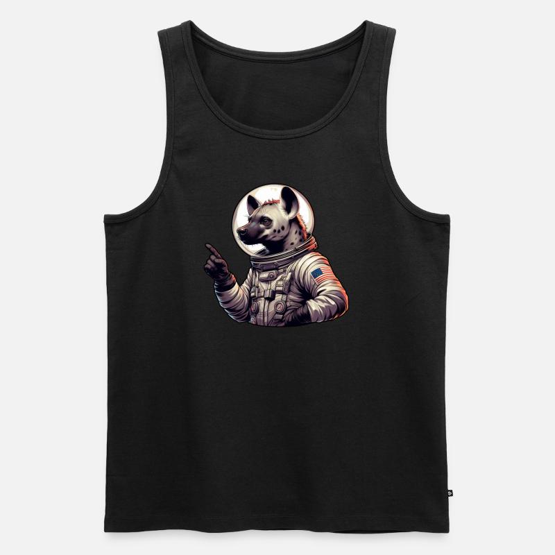 Hyäne Astronaut Weltraum Abenteuer - Männer Premium Bio Tank Top - Schwarz