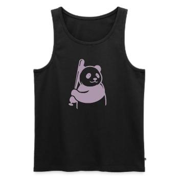 Minimalist Panda Bear Baseball Player - Men's Premium Organic Tank Top - black - Front - AI Model Male 178 light (178cm)