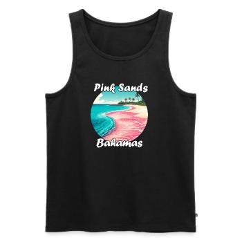 Pink Sands Bahamas bei Sonnenuntergang - Männer Premium Bio Tank Top - Schwarz - Vorne - Michal (187cm)