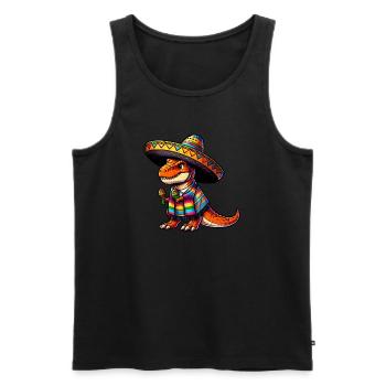 Cinco de Mayo T-Rex Feier in Mexiko - Männer Premium Bio Tank Top - Schwarz - Vorne - AI Model Male 178 light (178cm)
