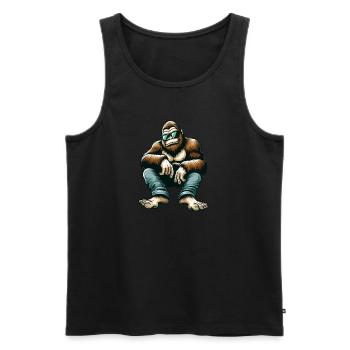 Cool Bigfoot with sunglasses - Men's Premium Organic Tank Top - black - Front - Michal (187cm)