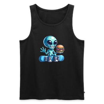 Alien Snowboarder Hamburger Restauration Rapide - Débardeur bio Premium Homme - noir - Devant - Michal (187cm)