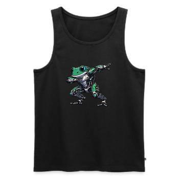 Cool Robot Grenouille Dabbing Mech Cyborg - Débardeur bio Premium Homme - noir - Devant - AI Model Male 178 light (178cm)