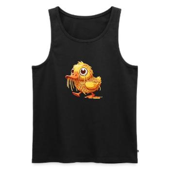Canard maladroit sucré avec spaghetti - Débardeur bio Premium Homme - noir - Devant - Michal (187cm)