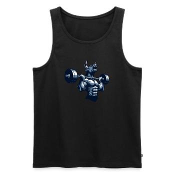 Bull Bull Haltérophilie Haltère Haltère - Débardeur bio Premium Homme - noir - Devant - Michal (187cm)