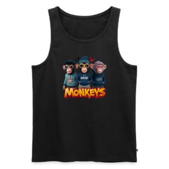 Monkeys 2 - Débardeur bio Premium Homme - noir - Devant - Michal (187cm)