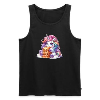 Einhorn Italienische Lasagne Zauberhaft - Männer Premium Bio Tank Top - Schwarz - Vorne - Michal (187cm)