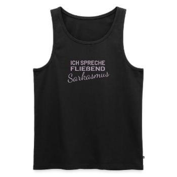 Ich spreche fließend Sarkasmus - Männer Premium Bio Tank Top - Schwarz - Vorne - Michal (187cm)