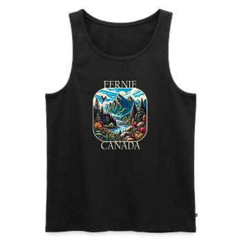 Fernie, British Columbia, Mountains Landscape - Men's Premium Organic Tank Top - black - Front - Michal (187cm)