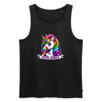 LGBTQ Einhorn Regenbogen Pride Mampf Eis - Männer Premium Bio Tank Top - Schwarz - Vorne - AI Model Male 178 light (178cm)