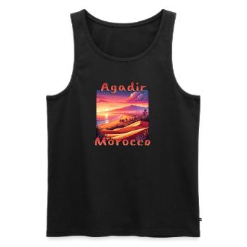 Agadir Marokko Wüste Kamel Urlaub Sonnenuntergang - Männer Premium Bio Tank Top - Schwarz - Vorne - Michal (187cm)