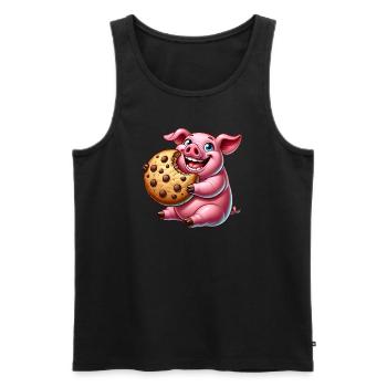 Süßes Schwein Cookie Nachtisch Leckereien - Männer Premium Bio Tank Top - Schwarz - Vorne - Michal (187cm)