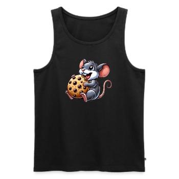 Cute Mouse Cookie Dessert Lover Cookie - Men's Premium Organic Tank Top - black - Front - Michal (187cm)