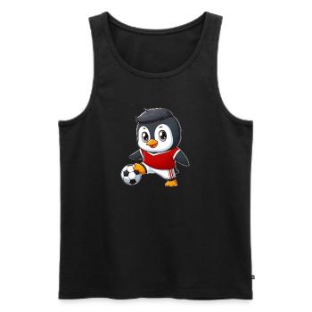 Niedlicher Pinguin Fußball Spieler Cartoon - Männer Premium Bio Tank Top - Schwarz - Vorne - AI Model Male 178 light (178cm)