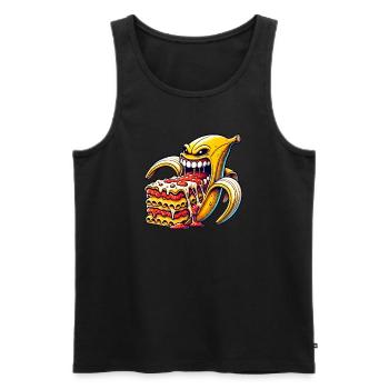 Funny Banana Lasagna Italian - Men's Premium Organic Tank Top - black - Front - Michal (187cm)