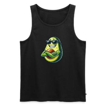 Cool Avocado Sunglasses Avocado Funny - Men's Premium Organic Tank Top - black - Front - Michal (187cm)