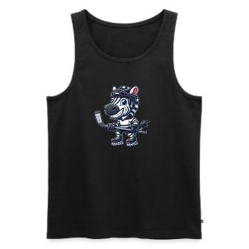 Cooles Zebra Eishockey Eishockeyspieler - Männer Premium Bio Tank Top - Schwarz - Vorne - Michal (187cm)
