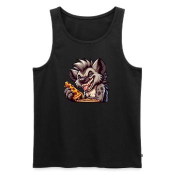 Coole Hyäne Pizza Liebhaber Fast Food Design - Männer Premium Bio Tank Top - Schwarz - Vorne - Michal (187cm)