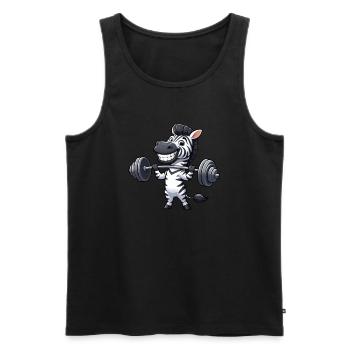 Zebra Hantel Gewichtheber Workout Barbell Stark - Männer Premium Bio Tank Top - Schwarz - Vorne - Michal (187cm)