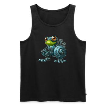 Cyborg Frog Toad Toad Robot Mech Design - Men's Premium Organic Tank Top - black - Front - Michal (187cm)