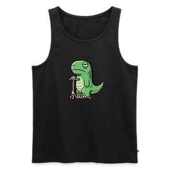 Drôle dino T-rex sur scooter pour enfants drôle k - Débardeur bio Premium Homme - noir - Devant - Michal (187cm)