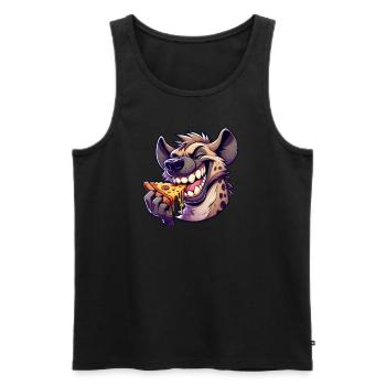 mignonne hyène se balançant terrain de jeu dessin animé - Débardeur bio Premium Homme - noir - Devant - AI Model Male 178 light (178cm)