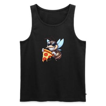 mignonne hyène se balançant terrain de jeu dessin animé - Débardeur bio Premium Homme - noir - Devant - AI Model Male 178 light (178cm)