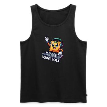 Ravioli Rave Techno Disco DJ Funny Whimsical - Men's Premium Organic Tank Top - black - Front - AI Model Male 178 light (178cm)