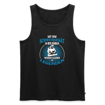 Schweißer Schweißgerät Händen Arbeitskleidung Indu - Männer Premium Bio Tank Top - Schwarz - Vorne - AI Model Male 178 light (178cm)