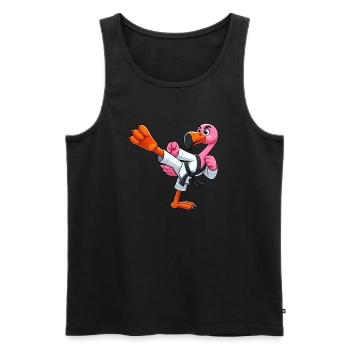 Flamingo Karaté Ceinture Noire Arts Martiaux - Débardeur bio Premium Homme - noir - Devant - Michal (187cm)
