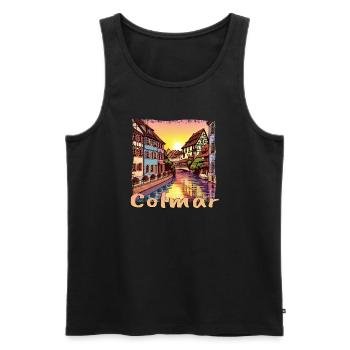 Colmar französische Hafenstadt Altstadt Altbau - Männer Premium Bio Tank Top - Schwarz - Vorne - AI Model Male 178 light (178cm)