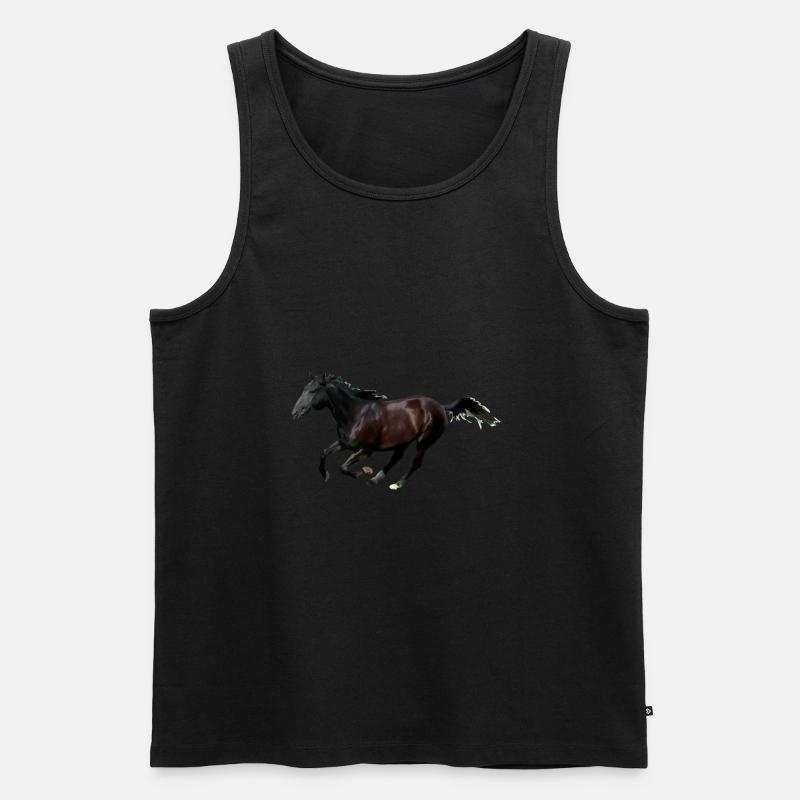Pferd - Männer Premium Bio Tank Top - Schwarz