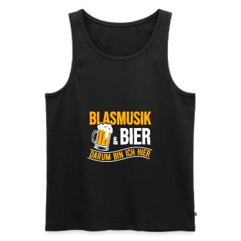 Blasmusik und Bier Darum Bin Ich Hier Musiker - Männer Premium Bio Tank Top - Schwarz - Vorne - Michal (187cm)