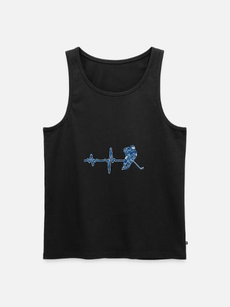 Gift heartbeat ice hockey - Men's Premium Organic Tank Top - black