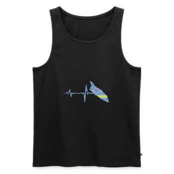Heartbeat Aruba gift - Men's Premium Organic Tank Top - black - Front - Michal (187cm)