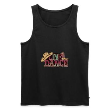 Line Dance Was sonst? Ich bin Line Dancer - Männer Premium Bio Tank Top - Schwarz - Vorne - AI Model Male 178 light (178cm)