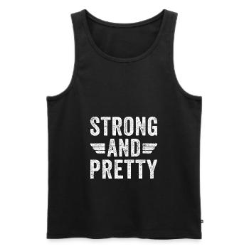 Strength Training Workout Training Fitness Saying - Men's Premium Organic Tank Top - black - Front - AI Model Male 178 light (178cm)