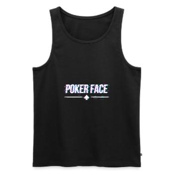 poker face - Men's Premium Organic Tank Top - black - Front - AI Model Male 178 light (178cm)