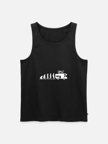 Evolución camping campista regalo - Camiseta de tirantes ecológica prémium para hombre - negro