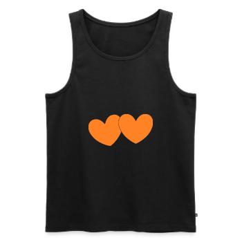 orange heart orange valentine's day - Men's Premium Organic Tank Top - black - Front - Michal (187cm)