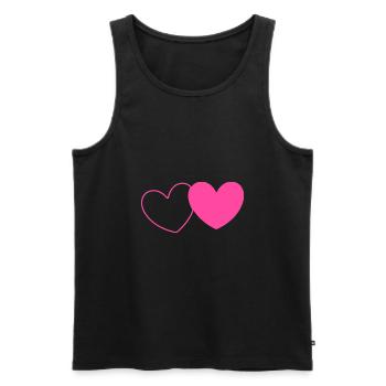 Saint-Valentin Cœur Rose, St. Valentin cadeau - Débardeur bio Premium Homme - noir - Devant - Michal (187cm)